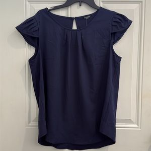 Hotouch Dressy short sleeve, Navy Top/Blouse. Size Large?